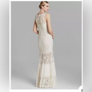 Tadashi Shoji Sleeveless Illusion Lace Pintuck